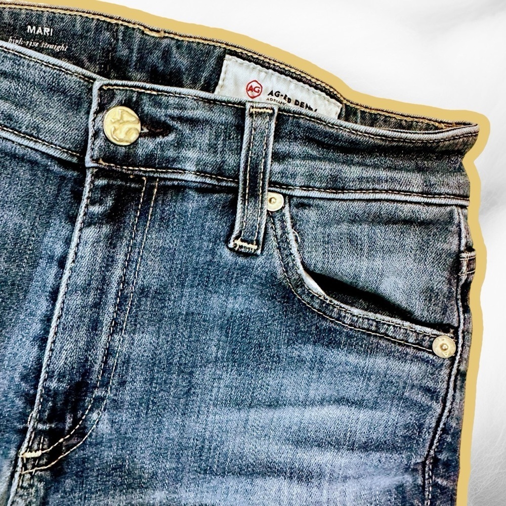 AG Adriano Goldschmied Medium Wash ‘Mari’ High-Rise Straight Leg Jeans Size 26R - Picture 3 of 16